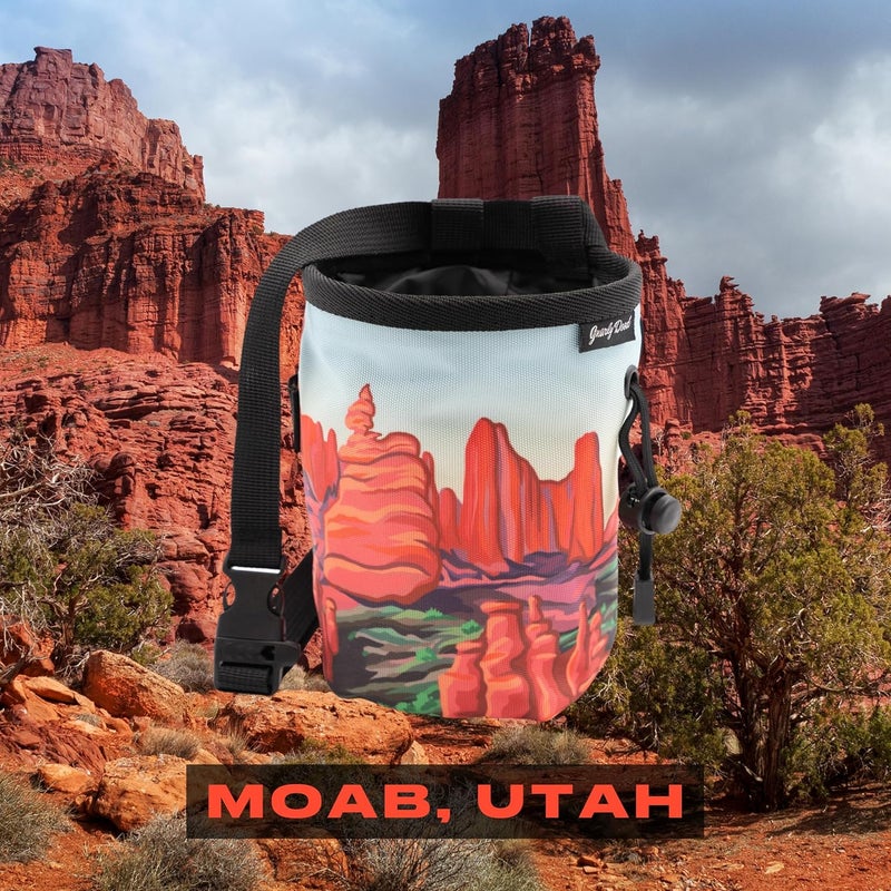 Gnarly Dood Rock Climbing Chalk Bag | for Outdoor, Gym, & Bouldering | Adjustable Waist Belt, Durable Drawstring Closure, & Zippered Pocket - Image 5